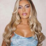 Megan Barton Hanson Instagram - Frosty Y2K metallics ❄️💘 @meganbartonhanson_ • Hair @ashleycockrellhair Makeup @juliaedwardsmakeup Behind the scenes with @stevetakespictures