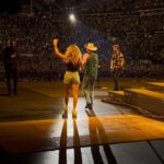Megan Moroney Instagram - so ready for another weekend of the #sungoesdowntour with @kennychesney !!! can’t believe we get to do this all summer 😆🌴💘🫶🏼😎