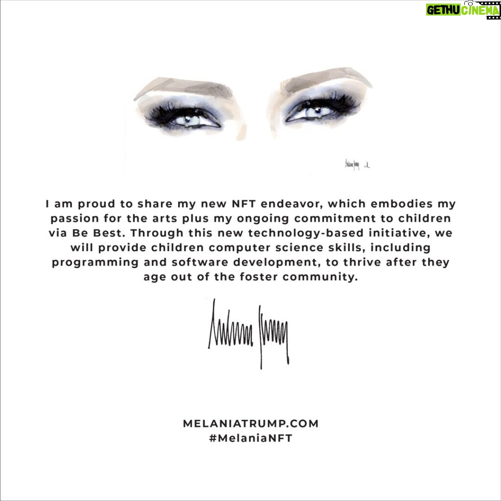 Melania Trump Instagram - #MelaniaNFT MelaniaTrump.com