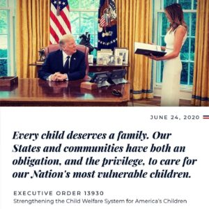 Melania Trump Instagram - #repost @a1policy ••• One year ago today, President Trump Signed the Child Welfare Executive Order. Under @melaniatrump @flotus45 leadership, this EO provided a guiding light on the importance of protecting the well-being & outcomes of children in foster care #BeBest

Americans must provide the next generation with the resources and understanding necessary for their own journey as citizens. The America First Policy Institute will research and develop policies to promote the social, emotional, and physical health of children.