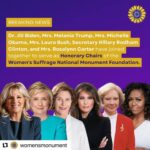 Melania Trump Instagram - I am honored to join @womensmonument and serve as an Honorary Chair of the Women’s Suffrage National Monument Foundation to help secure a monument on the National Mall of enduring inspiration for women and future female leaders. #Repost @womensmonument with @use.repost ・・・ As Honorary Chairs of the Women’s Suffrage National Monument Foundation, the First Ladies will spearhead the Foundation’s efforts to ensure that the 36 million people who visit our National Mall each year experience a deeper and more inclusive American story. The Foundation is one of only two organizations to hold the extraordinary distinction of being chaired by all six living First Ladies. We are honored to have the support of @flotus, @melaniatrump, @michelleobama, @laurawbush, hillaryclinton, and Mrs. Rosalynn Carter in this historic project to memorialize the early American movement for women’s equality and the women who fought for the single largest expansion of voting rights in our country’s history. Learn more -->> womensmonument.org #WomensMonument #makinghistory #makinghistorytogether #womenshistory