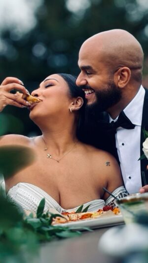 Melanie Fiona Instagram - This year, we decided to exchange vows instead of gifts. 🖤🤍 

(More to come later…) In true #GeminiMoonchild fashion, we decided to celebrate our 3 year anniversary by having a last minute ceremony (the one we didn’t get to have in 2020) for our parents and closest family in our backyard. 

If there really is such a thing as the perfect day, THIS was it. 🥹

No more waiting for the right moment. You have to MAKE THE MOMENT, RIGHT NOW. 💫

Wishing You & Yours a Happy Holiday! 

With Love,
The Cotters. 💝
