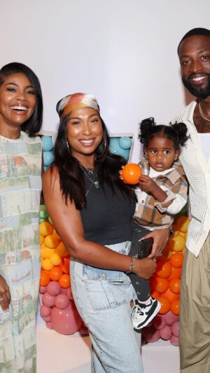 Melanie Fiona Instagram - My daughter Kaia Love doesn’t care how many championship rings you have… this girl is firm on her “NO”. 😂💪🏾🙅🏾‍♀️🙅🏾‍♀️🙅🏾‍♀️

Ngl… I admire this energy. 👌🏾

S/o to @gabunion and @dwyanewade for hosting a beautiful event alongside @babylist to celebrate their baby brand @theproudlyco 🫶🏾