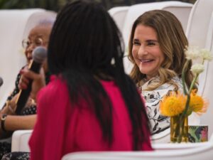 Melinda Gates Instagram - How do we make sure that every girl has the chance to become the woman she wants to be?
 
That question was at the heart of a trip that @michelleobama, Amal Clooney (@clooneyfoundationforjustice), and I took to Malawi and South Africa, where we met some amazing girls and activists who are at the forefront of efforts to end child marriage, combat gender-based violence, and advance gender equality.

I remain in awe of their resilience and determination, and I’ll be thinking about the stories I heard for a long time to come.
