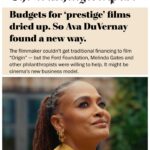Melinda Gates Instagram - When I needed to find a new pathway outside of the studio system to make my latest film ORIGIN, I thought of an old question that I’d long wondered about. Would those non-profits that I saw at the end of PBS documentaries ever consider making a narrative film with actors - if it was about a topic that aligned with their mission? I called the one man who would have the answer - and in a turn of events that would change everything - he said yes. That man is Darren Walker of the Ford Foundation. He gave me and ARRAY Alliance’s Executive Director Regina Miller the courage to ask our long-time supporters Laurene Powell Jobs of Emerson Collective and Melinda Gates of Pivotal Ventures. These dynamic women leaders also said yes. Then, more like-minded partners came on board, like Anne Wojcicki, Kimberly Steward, Agnes Gund, Chris and Jada Paul, among many others. You never know when people will say yes. So in the meantime, prepare the soil. Be ready when the time comes for the seeds you’ve planted to blossom. ORIGIN is the flower from a seed planted with the love and resources of many people. My heartfelt thanks to every foundation and individual who lent their sunlight to this work. Thank you to Geoff Edgers for writing this story of our journey together. The link to his beautiful article is in my bio. xo