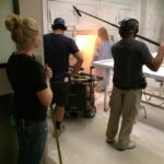 Melissa Ponzio Instagram - #MoonDayMemories #TeenWolf BTS ::: wishing I had a morgue fireplace right about now 🥶🥶🥶