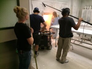 Melissa Ponzio Instagram - #MoonDayMemories #TeenWolf BTS ::: wishing I had a morgue fireplace right about now 🥶🥶🥶