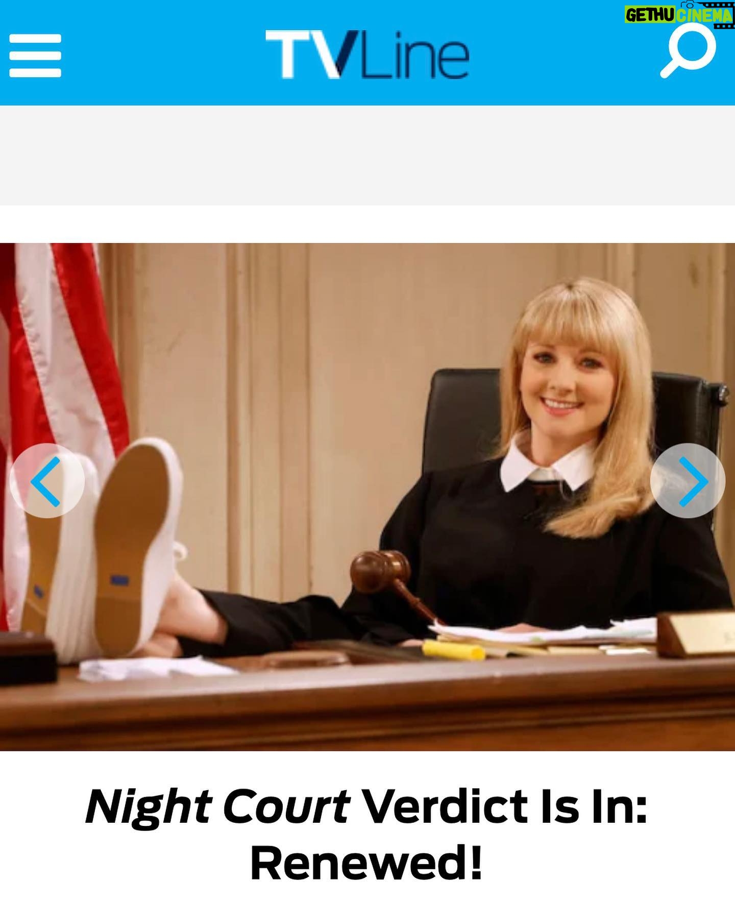 Melissa Rauch Instagram - Thank you thank you thank you to each and every one of you who watched our show. Beyond grateful about the news of #NightCourt Season 2! Eternally full of gratitude to every single wonderful person who worked on this dream come true and helped make it come to fruition. And thank you to @nbc and @warnerbrostv for their unbelievable support and faith in this project. To say it’s an honor (pun semi-intended) to continue the legacy of this iconic comedy that is endlessly special to me is a tremendous understatement. 💙