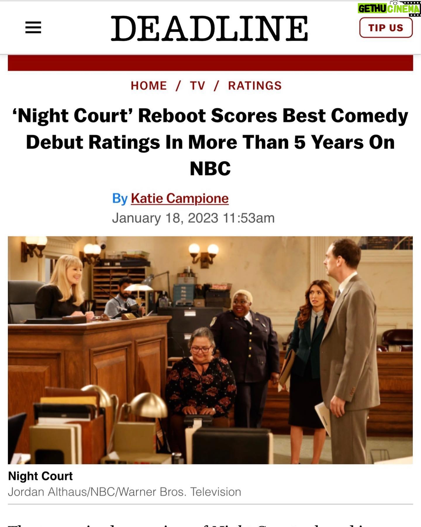 Melissa Rauch Instagram - THANK YOU from the bottom of my heart to everyone who watched #NightCourt last night! I love each and every one of you! What a dream it was to share it with you all. And cannot thank everyone who made this show enough….Our extremely gifted and hilarious writers led by the wonderful #DanRubin, our off the charts awesome crew, the amazing directing queen who helmed last night’s episodes #PamFryman , my stellar team at #AfterJanuaryProductions and all the incredible people at @nbc and @warnerbrostv who believed in and guided this project, and of course our absolutely phenomenal cast! @just_lacretta @ktalwalk @indiadebeaufort #johnlarroquette So over the moon to welcome you all to our #NightCourt family! 💙