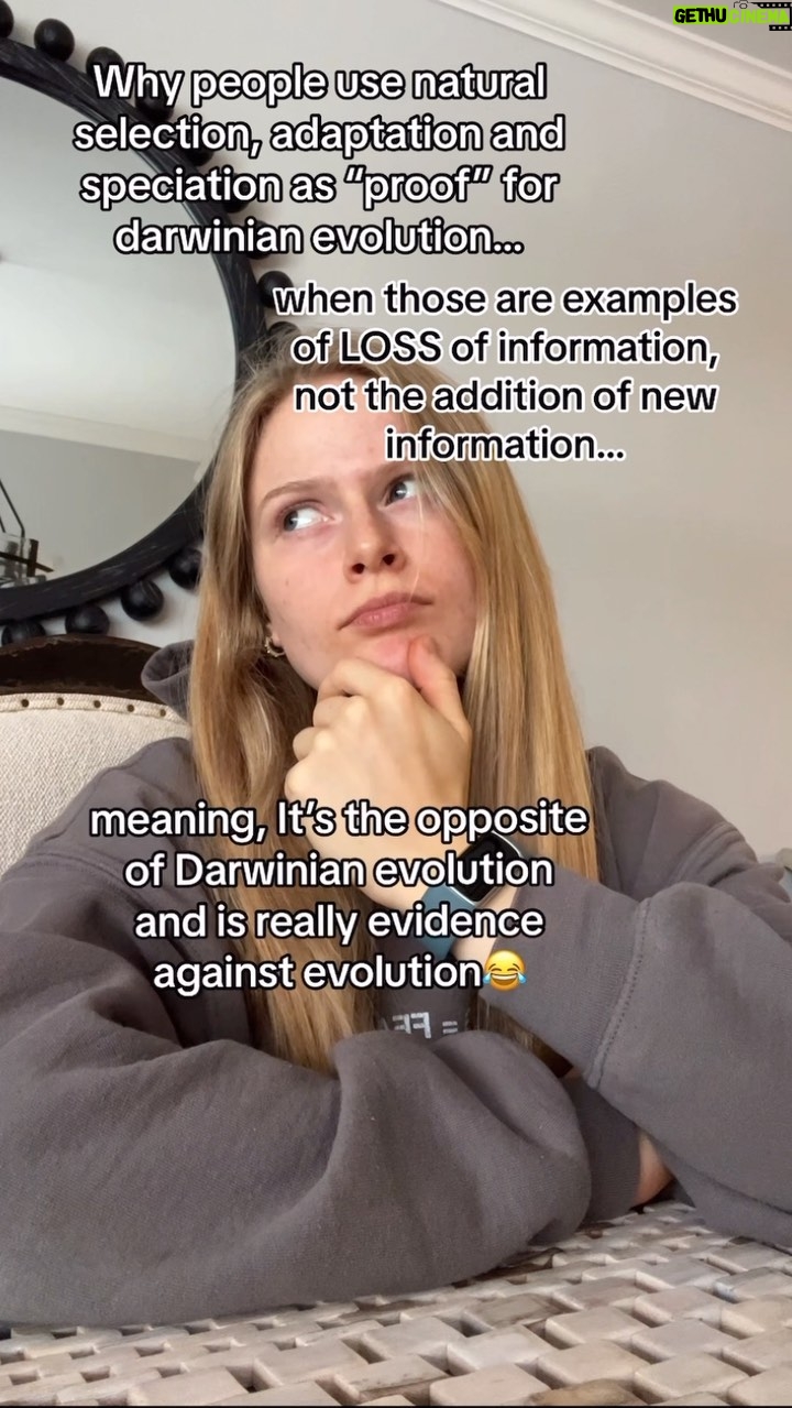 Mia Dinoto Instagram - Evolutionists believe that matter on its own created everything… but “there is no known natural law through which matter can give rise to information, neither is any physical process or material phenomenon known that can do this.” (Werner Gitt, In the Beginning Was Information) Because there is no real evidence for darwinian evolution, they’re attempt to prove it, backfires.  Please understand many mainstream scientists aren’t atheist because of the evidence, but because they bring a pre-supposition that there is no God into the evidence. The evidence they observe doesn’t make them athiest, instead they force their atheism onto the evidence dispite what they observe. Evolution is simply the result of people tying to get God out of the picture for political, moral and evil reasons so don’t fall for the lie. - Satan is a liar and the father of lies. - John 8:44 #athiesmalwaysfails #athiesm