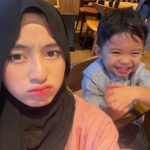 Mia Sara Nasuha Instagram - well someone's in a good mood today @dhanihaqem_ridhuan 😌