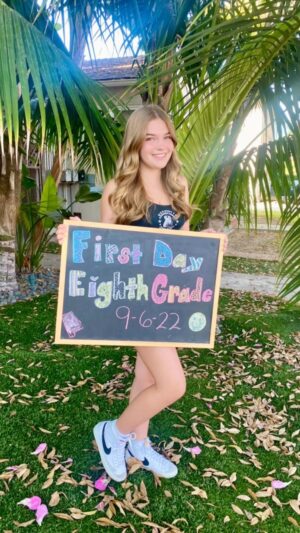 Mia Talerico Instagram - Wish me luck 🍀 First day of 8th grade #backtoschool #eighthgrade #middleschool #smile #tradition #california #style
