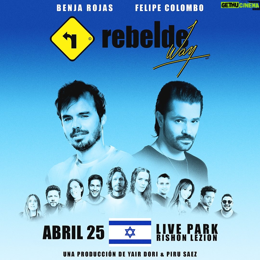 Micaela Vázquez - 76.9K Likes - ¡Estamos muy emocionados de comunicarles nuestro show de reencuentro de Rebelde Way en Israel, después de 20 años! El 25 de abril en Live Park, te esperamos allí!
We are very exciting to tell you about our reunion show of Rebelde Way in Israel, after 20 years! on April 25 at Live Park, we are waiting to see you there, we missed you very much!
אנחנו שמחים לספר לכם על מופע האיחוד של המורדים בישראל ,אחרי 20 שנה, ב 25 באפריל בלייב פארק, מחכים לראות אתכם שם , התגעגענו אליכם מאוד !
#rebeldeway