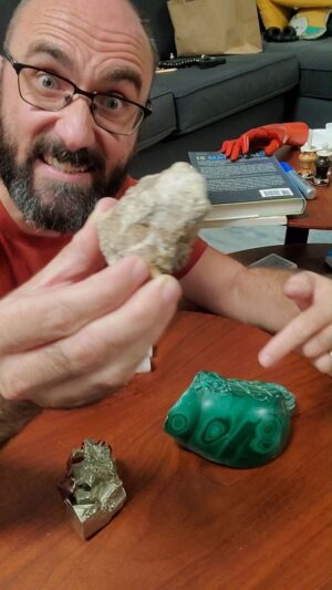 Michael Stevens Instagram - ice is the only rock that floats on its own lava. #geology #ice #water #chemistry #language #mineral #minerals #rock #malachite #pyrite #lava