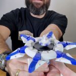Michael Stevens Instagram - This beautiful specimen was built and invented by Lee Krasnow @pacificpuzzleworks Look for my "The Topsy Turvy Top" video on dingsauce on YouTube  to learn more about it and how it works!! #physics #toy #physicstoy #spinning #puzzle #gyroscope #stem #stemtoy