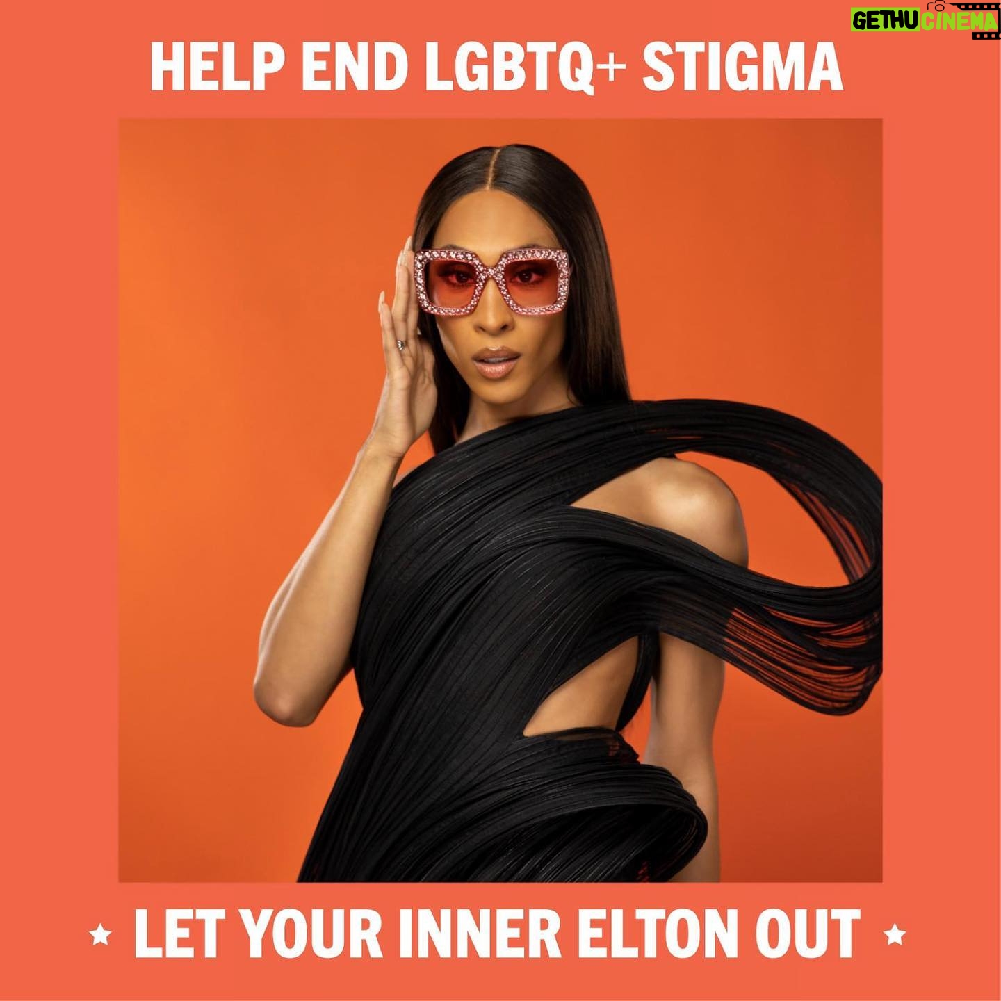 Michaela Jaé Rodriguez Instagram - I am proud to accept your #InnerElton challenge @eltonjohn. I am letting my Inner Elton out in support of the Elton John AIDS Foundation because I know that together, we can make the world a more inclusive and accepting place. Everyone, please join us in letting your Inner Elton out – tag @ejaf and #InnerElton