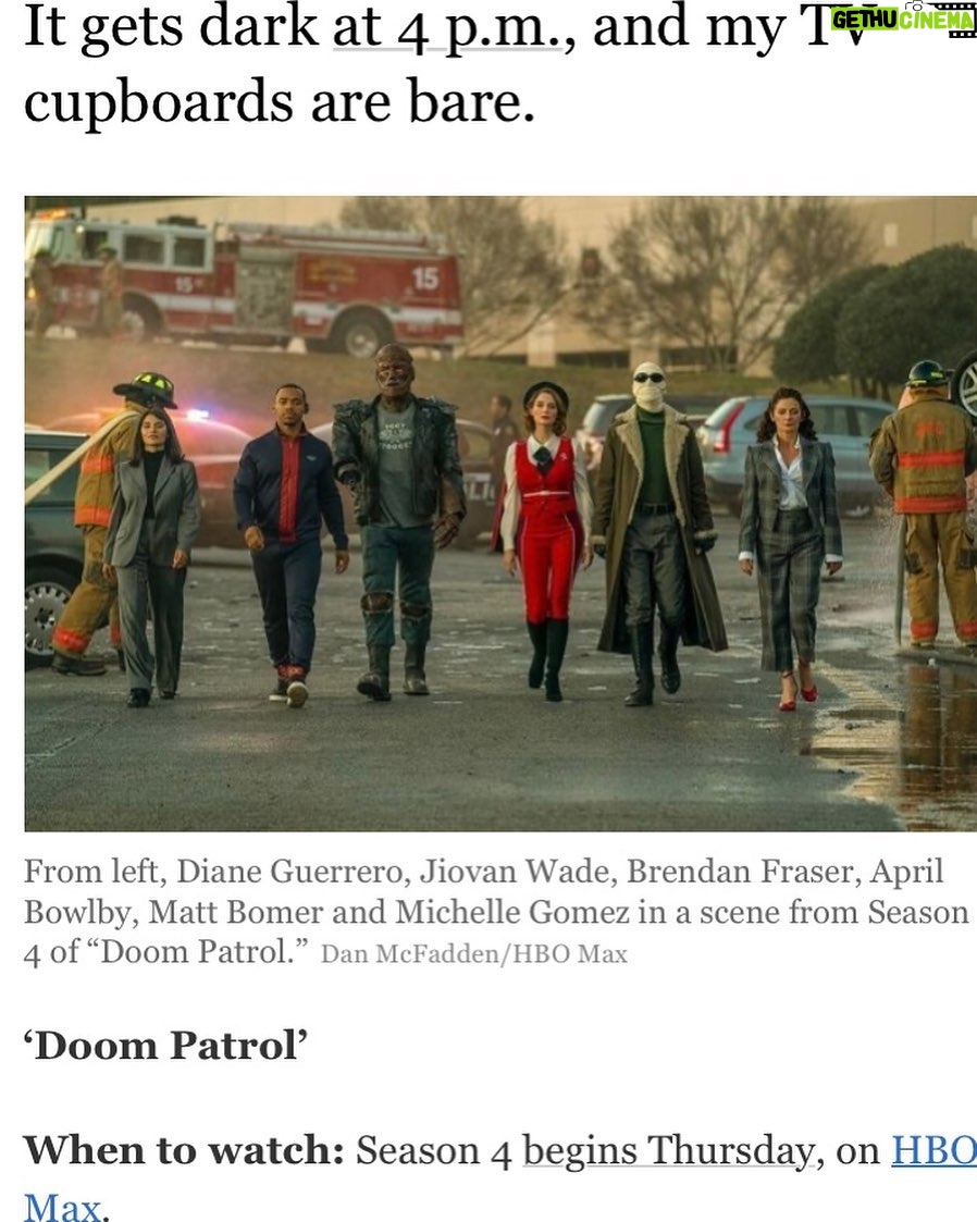 Michelle Gomez Instagram - We are all Doomed in 2 days, thank fuck for talking butts. @hbomax @dcdoompatrol
