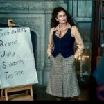 Michelle Gomez Instagram - Teatime should obviously be a priority. This is my favorite costume so far. Shirt @ysl skirt @stellamccartney vest @thevintageshow shoes @ysl jacket @belstaff costume designer @carrieninja