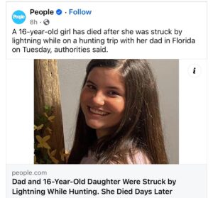 Michelle Leigh Calaway Instagram - One sweet girl from my hometown has literally been the reason that 100  kids have given their lives to Christ in the past 48 hours! What a testament her life has been!

We may never understand the “why’s”, but we can trust that He has a plan. This sweet girl has been a vessel for His word that is now literally spreading nationwide! If only we could all live like Baylee did…..what an inspiration, a special Angel that walked this earth for a short 16 years. No doubt that she heard “well done, good and faithful servant” as she entered the gates of Heaven🙌🏽 #believe #pray 

https://people.com/dad-daughter-struck-by-lightning-while-hunting-she-died-days-later-7976249?utm_campaign=peoplemagazine&utm_content=link&utm_medium=social&utm_source=facebook.com&utm_term=65163453353b5b0001fc3dc9&fbclid=IwAR2S746ocCl1QMqBbhp0D7_MdGr3VPGpSWY-B3IJmIctMqN8tzfNRycFcLo_aem_AXOfhRs6BKQ7RDd47rUwcqXrgSr1lLEFH2JNuXw4JixMXfXEFgC0TTTjMOr1cFw_ihk