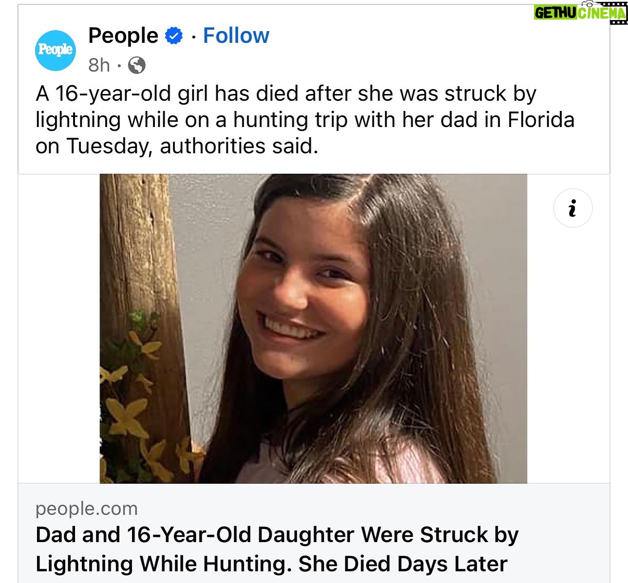 Michelle Leigh Calaway - 8.1K Likes - One sweet girl from my hometown has literally been the reason that 100 kids have given their lives to Christ in the past 48 hours! What a testament her life has been!
We may never understand the “why’s”, but we can trust that He has a plan. This sweet girl has been a vessel for His word that is now literally spreading nationwide! If only we could all live like Baylee did…..what an inspiration, a special Angel that walked this earth for a short 16 years. No doubt that she heard “well done, good and faithful servant” as she entered the gates of Heaven🙌🏽 #believe #pray
https://people.com/dad-daughter-struck-by-lightning-while-hunting-she-died-days-later-7976249?utm_campaign=peoplemagazine&utm_content=link&utm_medium=social&utm_source=facebook.com&utm_term=65163453353b5b0001fc3dc9&fbclid=IwAR2S746ocCl1QMqBbhp0D7_MdGr3VPGpSWY-B3IJmIctMqN8tzfNRycFcLo_aem_AXOfhRs6BKQ7RDd47rUwcqXrgSr1lLEFH2JNuXw4JixMXfXEFgC0TTTjMOr1cFw_ihk