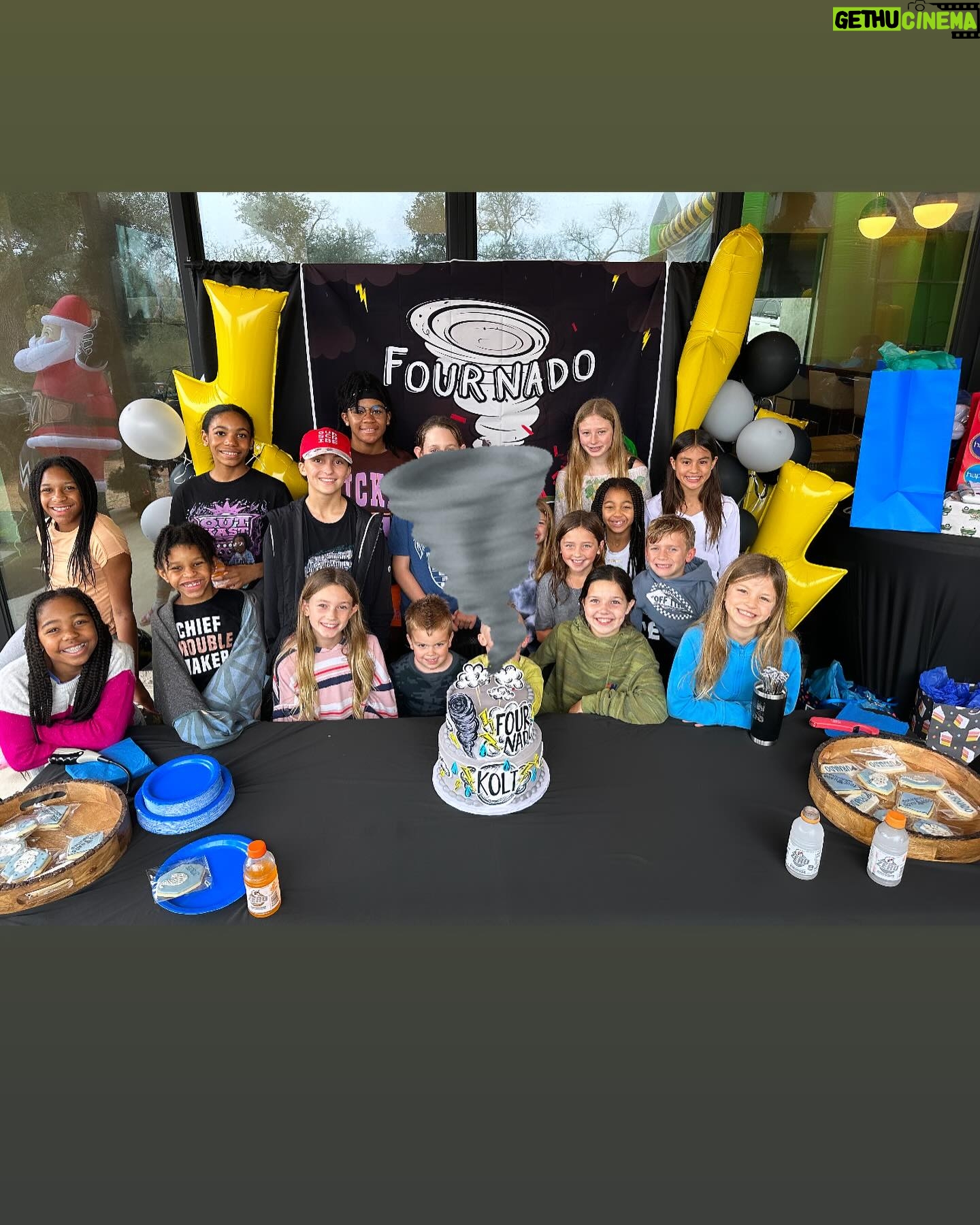 Michelle Leigh Calaway Instagram - When you weren’t planning a party for your thanksgiving day baby, but wild man says “mommy, I really want to have a party with my BIG girlfriends”! . . Dream come true for this guy & I couldn’t love his sweet “big girlfriends” anymore than I already do!!!! . . @thecupcakeguys killing it as always on this AMAZING cake & @acupofsugaratx doing the same with the cookies!🙏🏽 . . His face in last pic when seeing gift from his best friend😍#Fournado #grateful #wildman