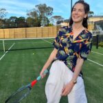 Michelle Monaghan Instagram - 2024 is looking up. My tennis game not so much. #fakeittillyoumakeit 🎾