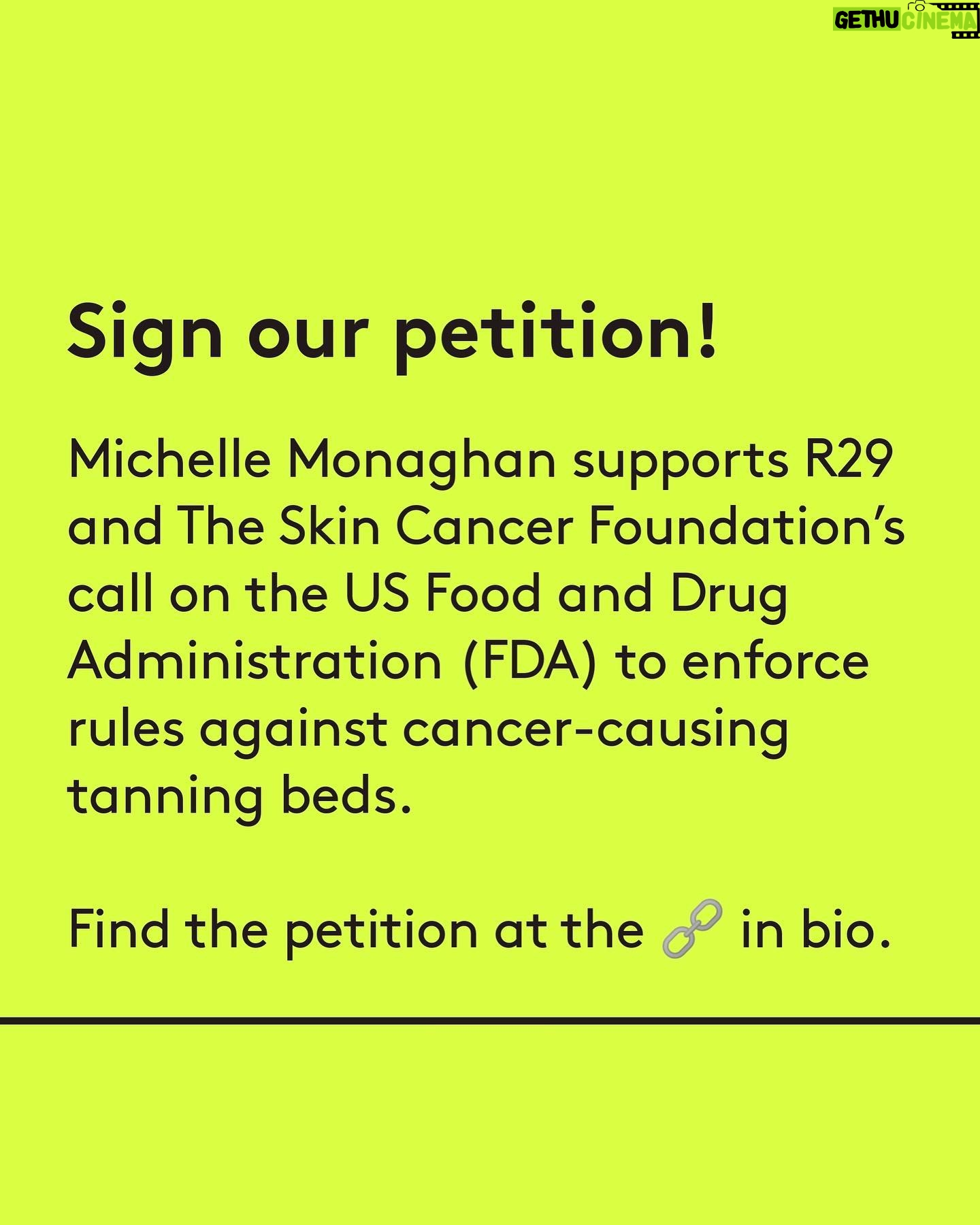 Michelle Monaghan Instagram - Actor Michelle Monaghan's life changed when she was diagnosed with melanoma. "I grew up in Iowa where I worked in fields throughout the summer. I would often not wear any sunscreen whatsoever, but we didn’t have a lot of sun-sense back then and there was very little information about skin cancer. We would go to the pool and run around town wearing very little sunscreen; we also wanted to be a little "sun-kissed" for our homecoming or our prom. I'm the gal who would buy the 10-pack at the tanning salon. I remember the very first time I went in for that 20-minute session; I came out burned to a crisp because I have such fair skin. Little did we all know at the time how very dangerous tanning beds are. I'd always had a mole — a little smaller than my pinky nail — on the back of my left calf. I never paid any attention to it. In fact, I didn't know anything about changing moles, let alone what skin cancer was. I didn't know it even existed. One day, in 2007, my husband noticed that my mole had changed. …My dermatologist said that she thought it was fine but advised removing it to be on the safe side. I had a biopsy and the results came back a week later. 'This is really dangerous,' the dermatologist said. 'Its melanoma.' Even at that point, I still knew very little about skin cancer so I was like, 'Okay!' I didn’t know that melanoma could be fatal. Once I got off the phone, I told my husband that it was melanoma and he responded, 'It's melanoma? That's serious.' And it was. The dermatologist told me that I would need to have a more significant surgery and she took away about an inch of skin in every direction to make sure we caught all of the cancer cells. It was pretty major to have something cut out of me." Now, Michelle takes the sun *very* seriously. "I'm not here to sun shame anyone," she says. "We all love the sun. We need it. But there's a distinct lack of awareness around melanoma and sun safety." Read about her experience with melanoma and how she protects herself now at the 🔗in bio. Story as told to @jacqueline_kilikita #R29Articles #wearsunscreen #michellemonaghan @skincancerorg