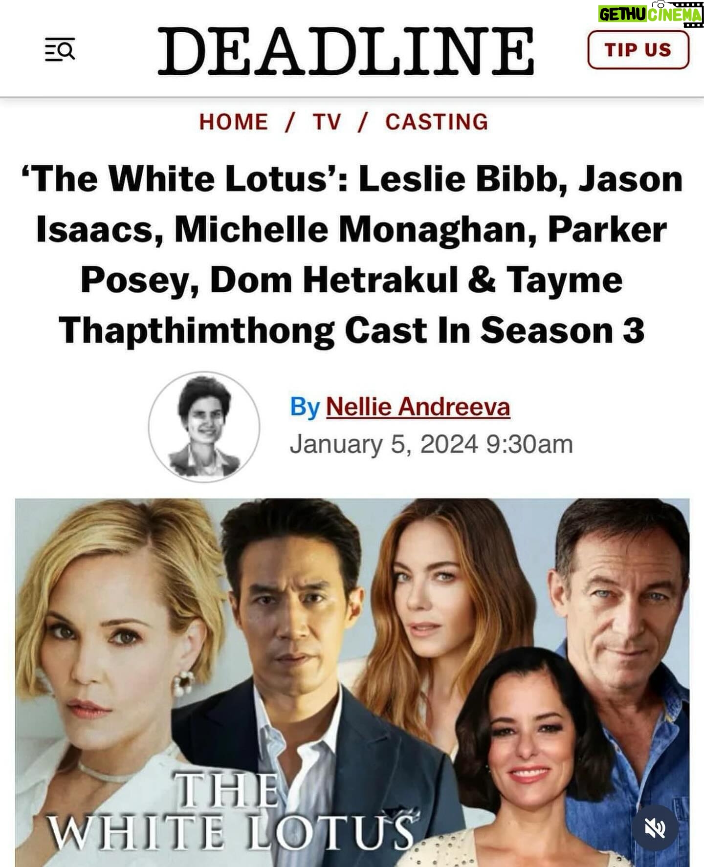 Michelle Monaghan Instagram - CHECKING IN to the White Lotus Season 3!!!!! 🥳 Words cannot express how grateful and excited I am to be a part of this epic show!! 🥹 It’s a dream come true to get to work with Mike White @hbo. Thank you @thewhitelotus for what I know will be an experience of a lifetime! 💫 Did I mention I get to go to Thailand with @itsparkerposey and @mslesliebibb!! Swoooon. 🫠#whitelotus #thailand #letsgo