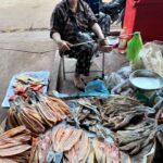Michelle Monaghan Instagram - I was touched to get to spend time with the people of Cambodia. Their warmth and kindness was deeply felt. Although it was a quick trip, it was long enough to be reminded of the beauty of the human spirit and frankly, how far a smile and a kind gesture can go. And I had so much fun! Wishing you all a beautiful Sunday. ✨ (These photos were taken by me and with permission by all. Thank you for allowing me to capture your daily life) 1.Receiving a beautiful blessing from the local monk. 2 Native to Siem Reap, this specific chant was in Hindu and Sanskrit so perhaps I’m doubly blessed now ;) 3 Loaded with love 4 Sweet or salty smoked fish 5 Silk worms, crickets and peanuts. Don’t knock til you try it! 😋 6 Meet The Chef! His specialty - shrimp fritters! 7 My tuk-tuk but make it cute 8 A boy and a bike. 9 My friend and wonderful guide Lee @chhvn1y_chhorn 10 My cup runneth over.