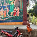 Michelle Monaghan Instagram - I was touched to get to spend time with the people of Cambodia. Their warmth and kindness was deeply felt. Although it was a quick trip, it was long enough to be reminded of the beauty of the human spirit and frankly, how far a smile and a kind gesture can go. And I had so much fun! Wishing you all a beautiful Sunday. ✨ (These photos were taken by me and with permission by all. Thank you for allowing me to capture your daily life) 1.Receiving a beautiful blessing from the local monk. 2 Native to Siem Reap, this specific chant was in Hindu and Sanskrit so perhaps I’m doubly blessed now ;) 3 Loaded with love 4 Sweet or salty smoked fish 5 Silk worms, crickets and peanuts. Don’t knock til you try it! 😋 6 Meet The Chef! His specialty - shrimp fritters! 7 My tuk-tuk but make it cute 8 A boy and a bike. 9 My friend and wonderful guide Lee @chhvn1y_chhorn 10 My cup runneth over.