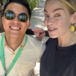 Michelle Monaghan Instagram - I was touched to get to spend time with the people of Cambodia. Their warmth and kindness was deeply felt. Although it was a quick trip, it was long enough to be reminded of the beauty of the human spirit and frankly, how far a smile and a kind gesture can go. And I had so much fun! Wishing you all a beautiful Sunday. ✨ (These photos were taken by me and with permission by all. Thank you for allowing me to capture your daily life) 1.Receiving a beautiful blessing from the local monk. 2 Native to Siem Reap, this specific chant was in Hindu and Sanskrit so perhaps I’m doubly blessed now ;) 3 Loaded with love 4 Sweet or salty smoked fish 5 Silk worms, crickets and peanuts. Don’t knock til you try it! 😋 6 Meet The Chef! His specialty - shrimp fritters! 7 My tuk-tuk but make it cute 8 A boy and a bike. 9 My friend and wonderful guide Lee @chhvn1y_chhorn 10 My cup runneth over.