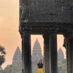Michelle Monaghan Instagram - Lost in the magic of the ancient temples of Angkor Wat, aka “City of Temples”.✨This Eighth Wonder of the World is the largest religious monument in the world! Built 900 years ago, it holds the mythology of both Hindu and Buddhism religions. To experience its sheer beauty at sunrise was a dream come true. 💫Thank you to my incredible Cambodian tour guide “Lee” @chhvn1y_chhorn for the history lesson and for capturing our awe-inspiring day. I’ll treasure it forever. 🙏 #angkorwat #cambodia