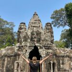 Michelle Monaghan Instagram - Lost in the magic of the ancient temples of Angkor Wat, aka “City of Temples”.✨This Eighth Wonder of the World is the largest religious monument in the world! Built 900 years ago, it holds the mythology of both Hindu and Buddhism religions. To experience its sheer beauty at sunrise was a dream come true. 💫Thank you to my incredible Cambodian tour guide “Lee” @chhvn1y_chhorn for the history lesson and for capturing our awe-inspiring day. I’ll treasure it forever. 🙏 #angkorwat #cambodia