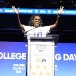 Michelle Obama Instagram – I can’t believe it’s been 10 years since I launched @ReachHigher at the White House. Today, I got to celebrate #CollegeSigningDay with thousands of DC high school seniors who are heading off on their next adventure. My goal for Reach Higher has always been to remind young folks that higher education isn’t for a privileged few, but for everyone — no matter where they’re from or how much money their families make. I was so grateful to be able to celebrate with these incredible students, and I wish them all the best! 🎓