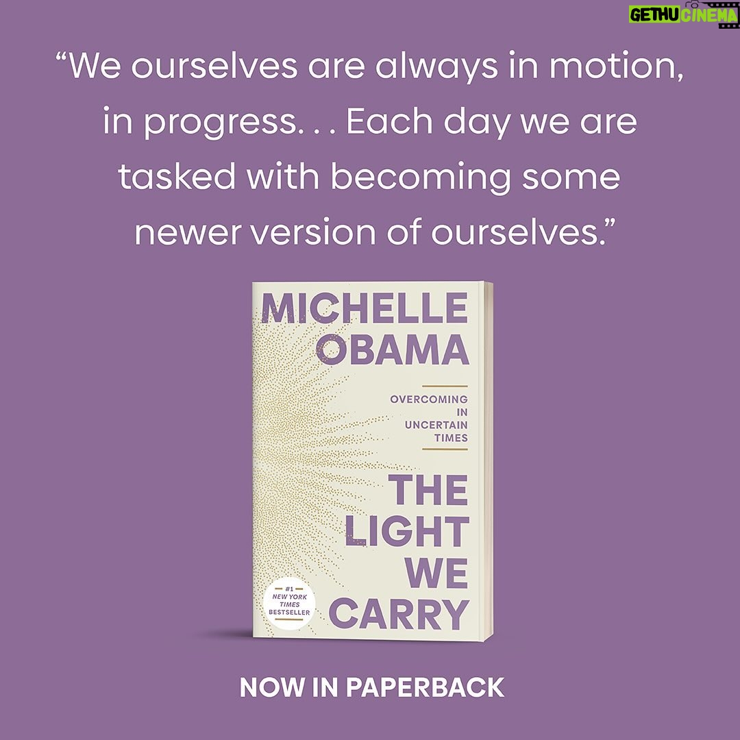 Michelle Obama Instagram - Sometimes we need a few words of encouragement to help us get through the week. So I figured I’d share a few from #TheLightWeCarry to uplift you on your journey. And I’d love to hear from you, too — what’s the best piece of advice you’ve received over the years?
