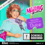 Michelle Rodríguez Instagram – @michihart llega como la nueva Edición 1980 de Dulce en #MentirasElMusical. 💚

Ella te espera en “Un Mundo de Juguete”, un bello lugar donde siempre brilla el sol. ☀️🧸

Octubre 29, 5 PM en el Teatro Aldama.