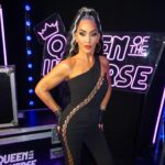 Michelle Visage Instagram - You never forget your first time! 🤭 An all-new #QueenOfTheUniverse is now streaming on @paramountplus! 👑 Slide 2: the flex appeal is real!! Keep pumping those weights! Hair @haircraigmarsden Makeup @samglamuk Style @laurysmith Jumpsuit @michaelcostellorevolve @michaelcostello Gloves @paularowangloves Jewelry @shaunleanejewellery Shoes @aquazzura Glow @teresaboyd_tanning using @siennaxofficial