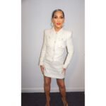 Michelle Visage Instagram - SHOOTING FROM THE HIP: Let’s get into the look of this episode! @dragraceukbbc tonight: THIS DRESS Vintage @muglerofficial designed by @davidkoma Hair @haircraigmarsden Paint @samglamuk Shoes @casadeiofficial White suit @riverisland Gold ombré glitter heels @dune_london Silver hoops @sheilafajl