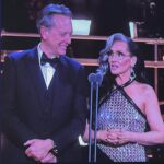 Michelle Visage Instagram - What an hono(u)r to not only host the green (!) carpet at the @olivierawards but to present the final award, Best New Musical with one of my favorite actors and friend @richard.e.grant CONGRATS to all of the nominees and winners! What a night surrounded by all that talent 🤯 I’m wearing @davidkomalondon with Koma boots Hair @haircraigmarsden Make up @samglamuk Hair color @bradbakerhair Earrings @swarovski Eternity Ear cuff @melindamaria_jewelry Scent Mr Sam by @penhaligons Eyewear @marcjacobs for @specsavers