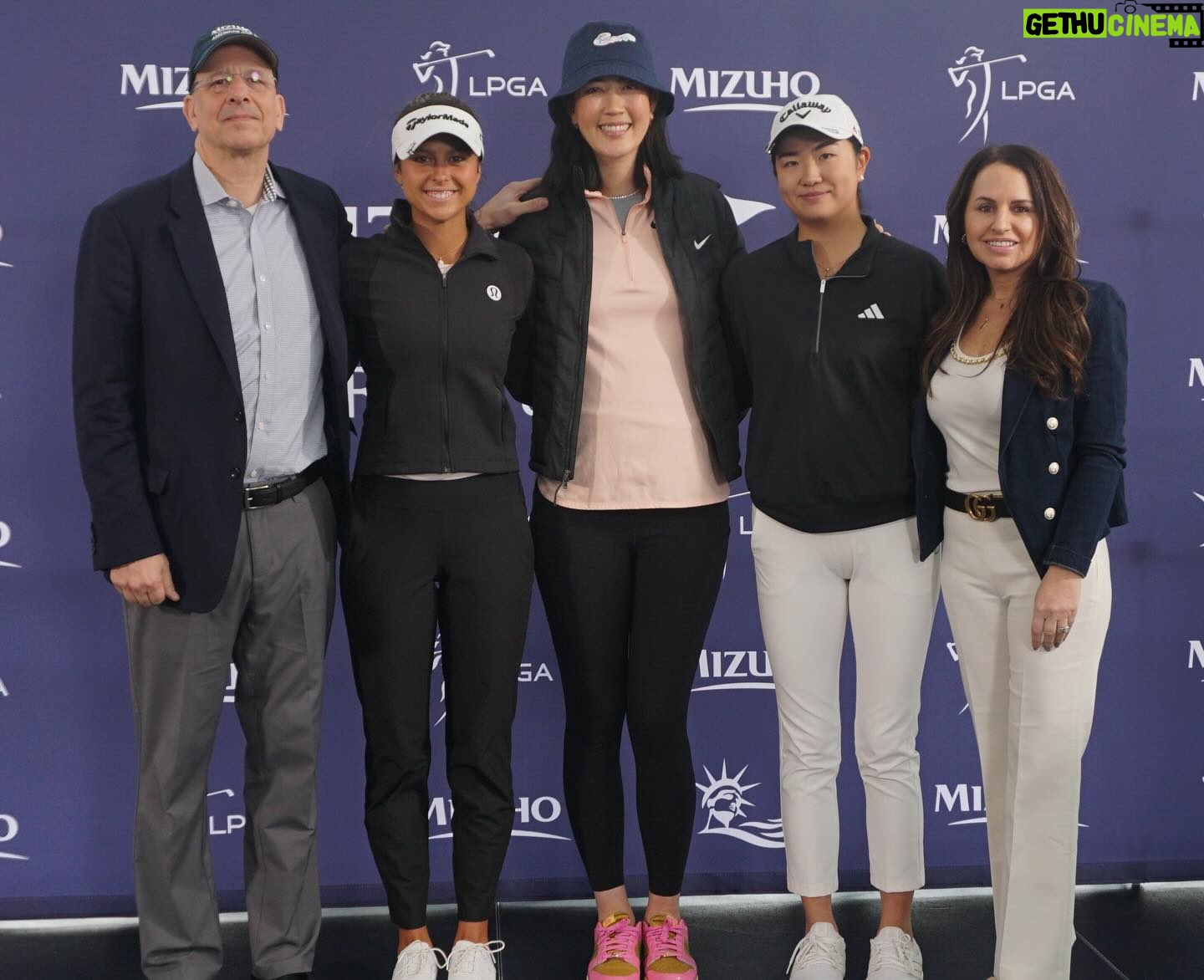 Michelle Wie Instagram - #TeamMizuho is back at @libertynationalgc! Going back to the course for the #MizuhoAmericasOpen is definitely going to hit differently. This year @mizuho.americas is giving even more opportunity for women in sports as they increased the purse size and will be launching the inaugural DrivHER Summit, which will be a full day dedicated to leadership training for members of @girlsinclongisland. Less than 2 weeks until the women tee off! #ThisIsMizuho @mizuholpga