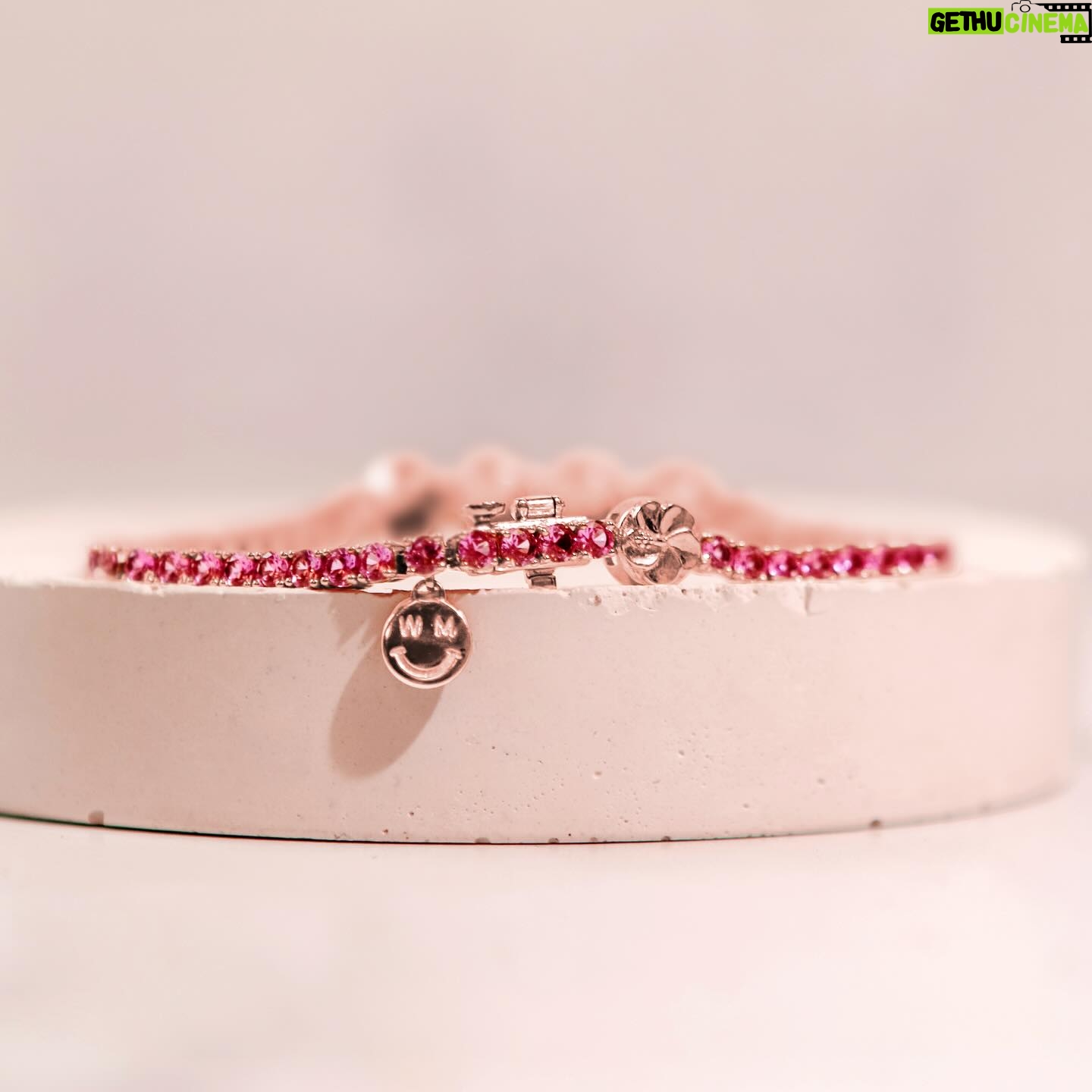 Michelle Wie Instagram - In honor of Motherβs Day this weekend @michellewiewest and @wove_made partnered to create a limited-edition version of the iconic TNT bracelet. The customizable tennis bracelet is now available in PINK SAPPHIRE - the perfect way to add a little color to your wrist stack πππππΈππ©· Treat the ladies in your life to the same bracelet worn by THE Taylor Swift π Shop it at the link in our bio π