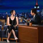 Michelle Wie Instagram - Always the best time with @jimmyfallon ! Thanks for having me on to talk about my new documentary coming out this weekend on @nbc , @mizuholpga , and to make a super fun announcement! You are the best 🫶🫶. Hope you all get to tune in tonight! @fallontonight 📸: @toddowyoung 👗: @31philliplim 👠: @31philliplim
