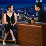 Michelle Wie Instagram - Always the best time with @jimmyfallon ! Thanks for having me on to talk about my new documentary coming out this weekend on @nbc , @mizuholpga , and to make a super fun announcement! You are the best 🫶🫶. Hope you all get to tune in tonight! @fallontonight 📸: @toddowyoung 👗: @31philliplim 👠: @31philliplim