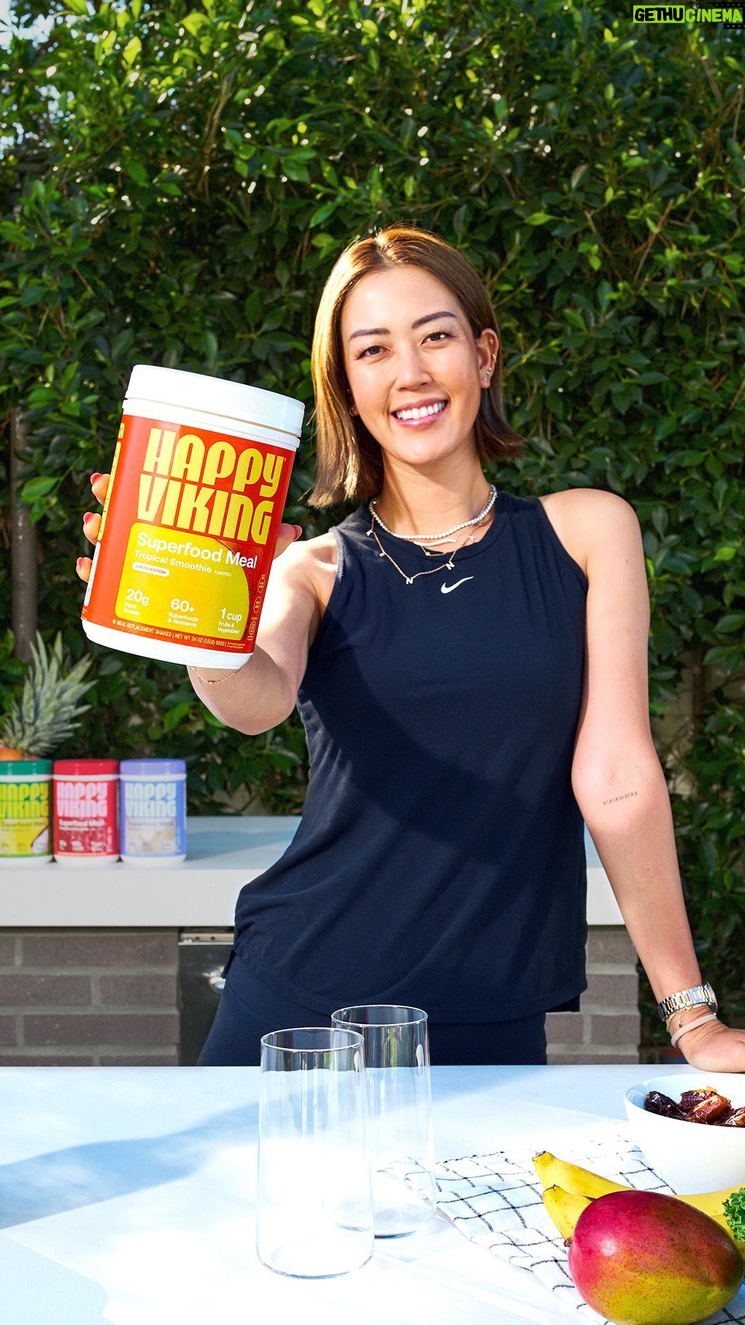 Michelle Wie Instagram - IT’S HERE! 🎉 I partnered with @venuswilliams to create my very own LIMITED EDITION @drinkhappyviking flavor. My Tropical Smoothie blend takes me back to Hawaii 🍹 I can’t wait for you to try it!!