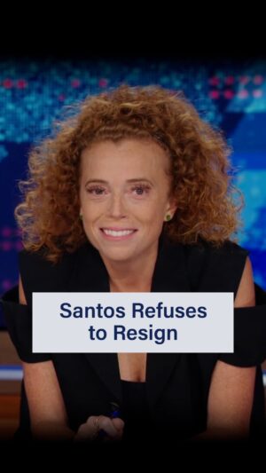 Michelle Wolf Instagram - If we let you stay in Congress, you have to start bringing us better tea, George Santos! @michelleisawolf