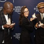 Michelle Yeoh Instagram - Received humbly my Crystal award with the most amazing Francis Kéré Wizard architect Pritzker Prize and legend Nile Rodgers… 🙇🏻‍♀️🙇🏻‍♀️🙇🏻‍♀️ and surrounded by our next generation of movers and shakers! @worldeconomicforum #WEF2024