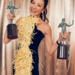 Michelle Yeoh Instagram – What an incredible and memorable night!! So sad I can’t be there tonight! Congratulations to all nominees and Cheers!!! You are all winners 🥂✨ @sagawards