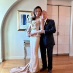 Michelle Yeoh Instagram - Thank q my darling big Brother Diego and Daniel for my stunning @schiaparelli Face of Happiness dress to say hello as Mr & Mrs Todt ❤️❤️