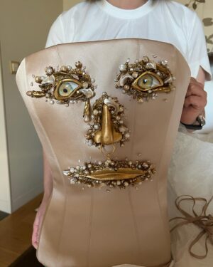 Michelle Yeoh Instagram - Thank q my darling big Brother Diego and Daniel for my stunning @schiaparelli Face of Happiness dress to say hello as Mr & Mrs Todt ❤️❤️
