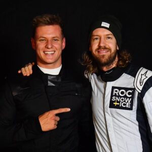 Mick Schumacher Instagram - Friendship from one generation to the next. . 📸 Mick Schumacher and Sebastian Vettel by @raceofchampions . . . . . #michaelschumacher #mickschumacher #sebastianvettel #raceofchampions #thereisstillaracetowin